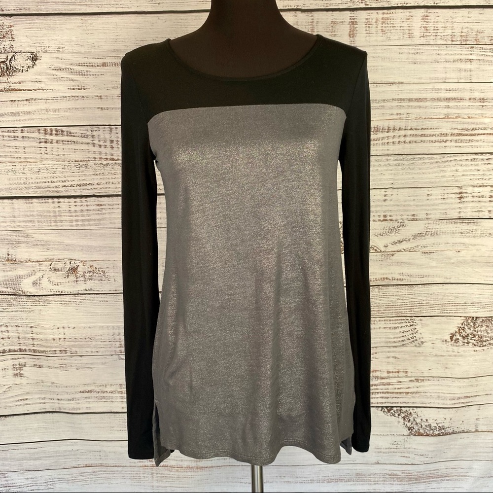 NORDSTROM TROUVE Metallic Colorblock Knit Tunic